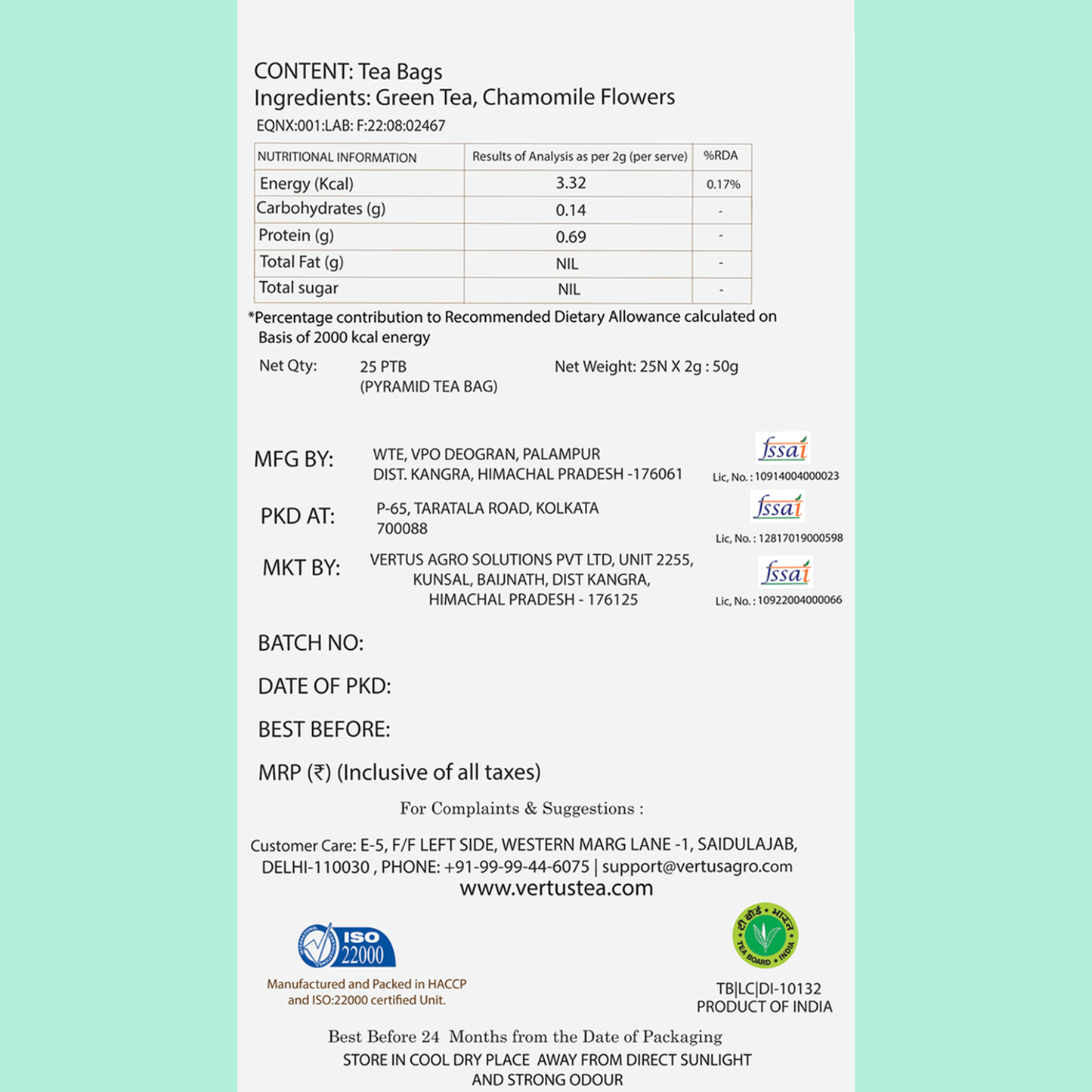 Relax & Calm Bundle VERTUS TEA